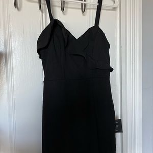 Lulus maxi dress black w ruffle
